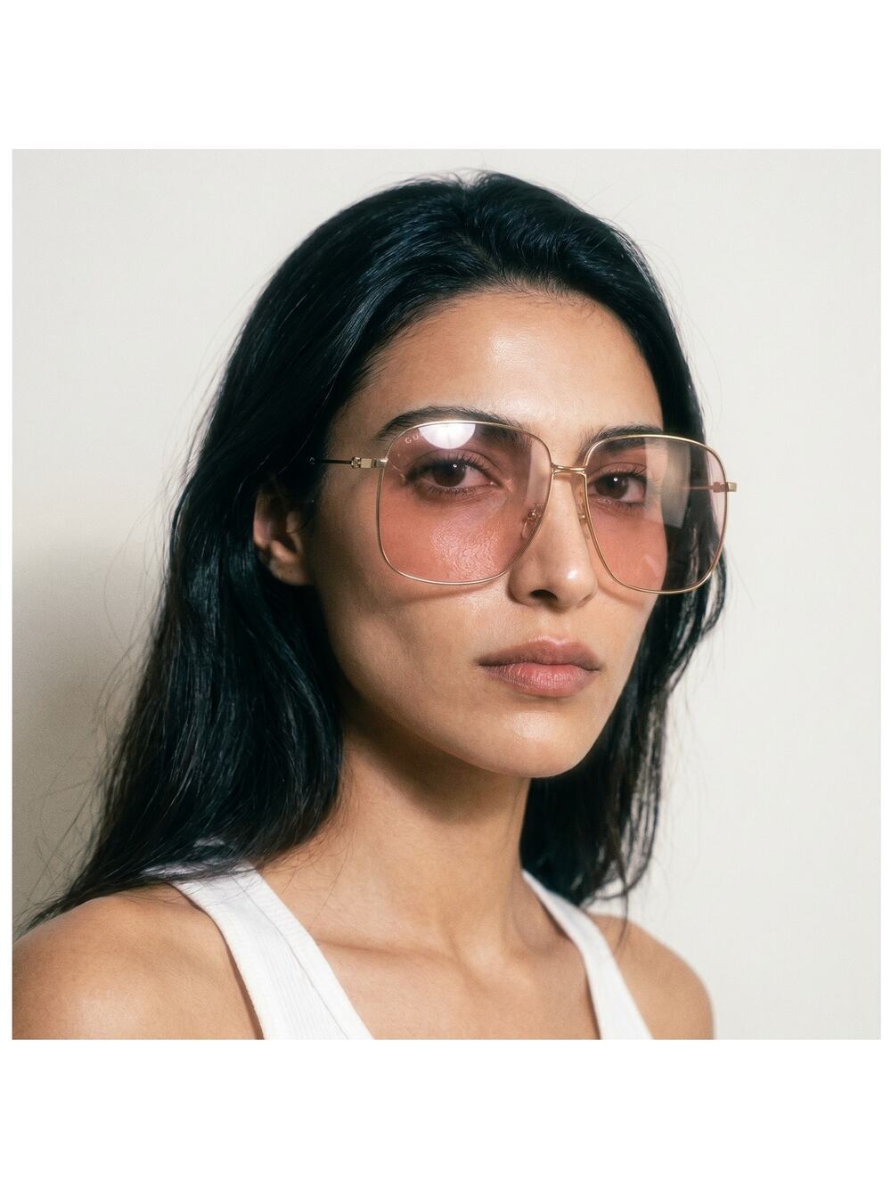 NEW Gucci GG0394S Gold Pink Lens Sunglasses RARE